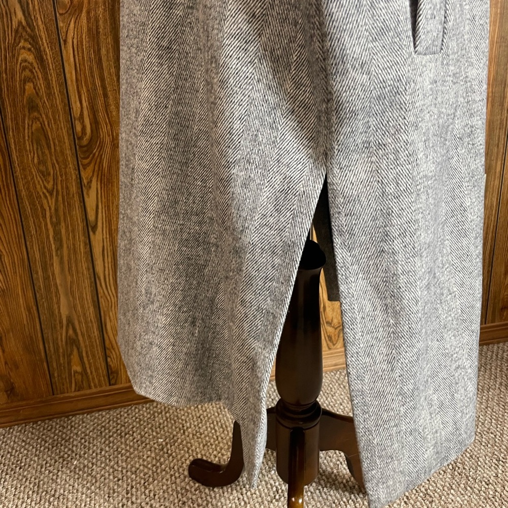 Old Navy black & white Herringbone midi coat XL - Picture 6 of 12